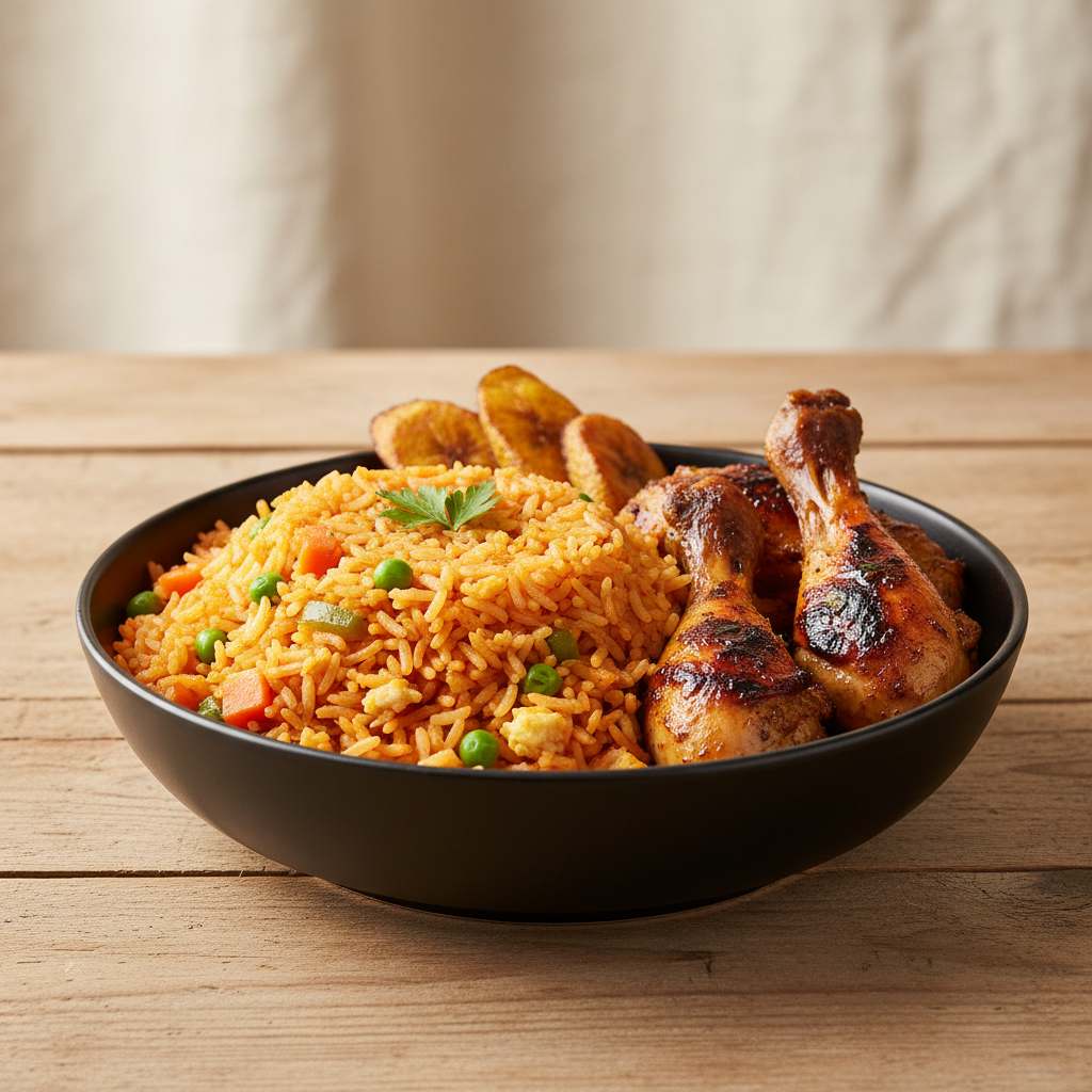 Nigerian fried rice meal